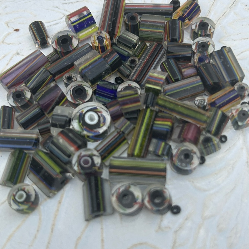 Multicolor Glass Furnace Cane  Beads - Crafting Jewelry Supplies